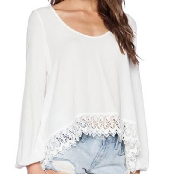 Lovers + Friends Lovers Day Blouse in Ivory - Picture 1 of 8